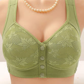 Plus Size Front Closure Underwired Vest-style Printed Bra